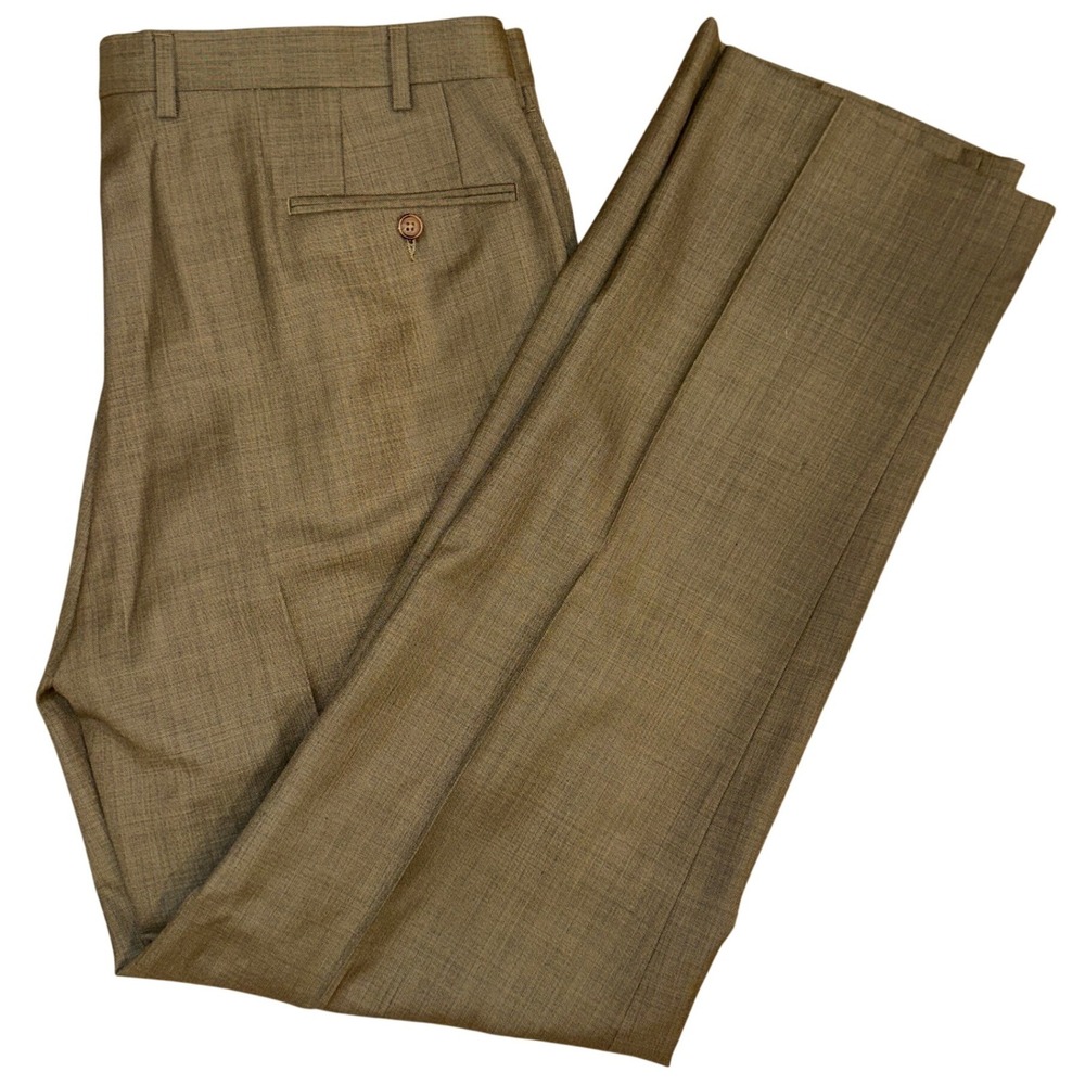 Lauren Ralph Lauren Mens Brown Wool Blend Dress Pants 40W x 34L